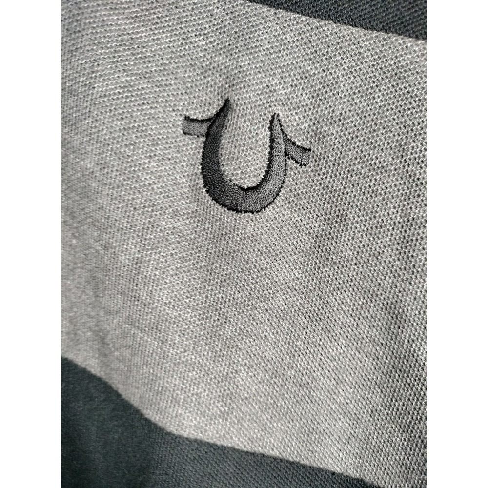 NWT True Religion Men's Color Block Polo Shirt Black Heather Grey SS XXXL - Picture 9 of 12